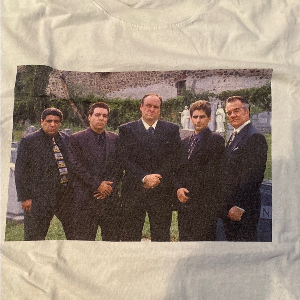 The Sopranos Men's White Graphic T-Shirt